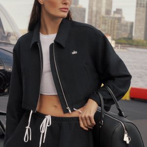 Cropped Fan Favorite Full Zip Jacket - Black